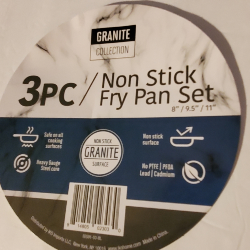 NWT Non Stick 3 PC Fry Pan Set